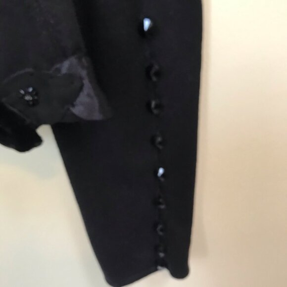 Nougat London Silk Velvet Embellished Floral Cardigan Fitted Knit Sweater Top L - Picture 11 of 16